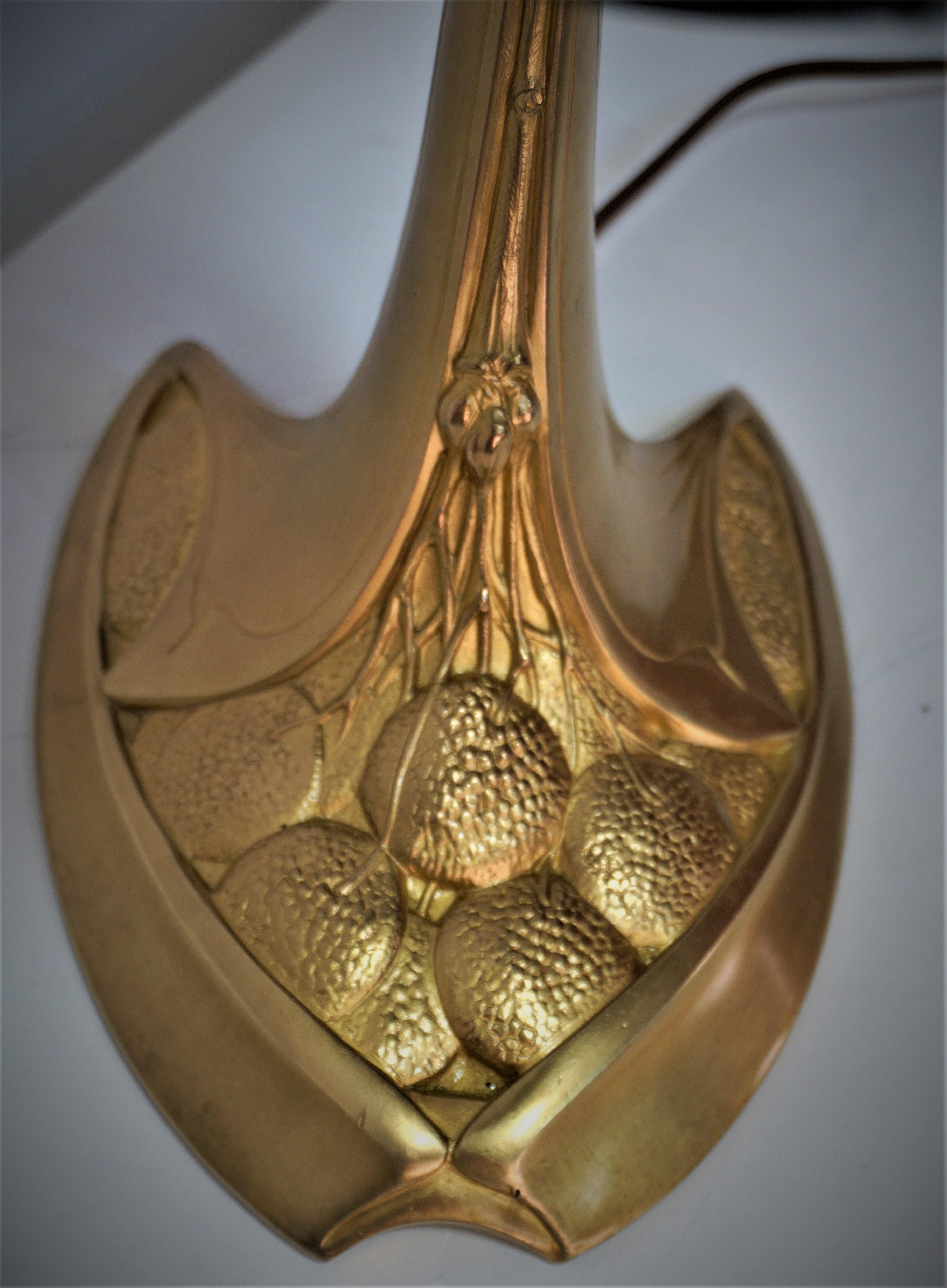 Daum Nancy Glass Dore Bronze Art Nouveau Table Lamp 4