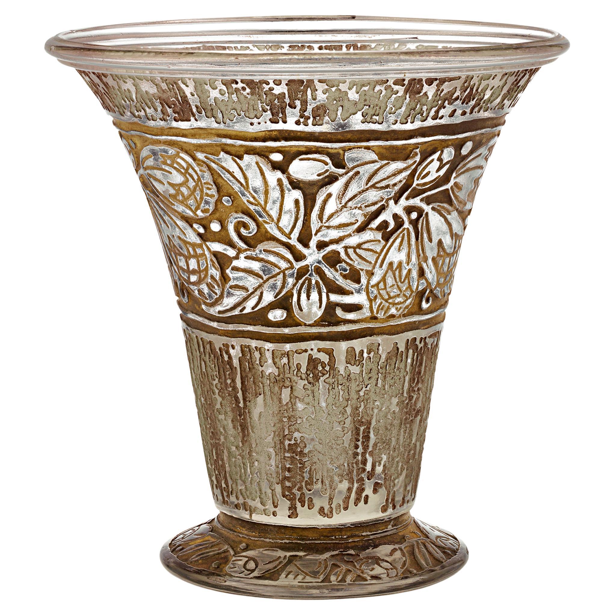 Daum Nancy Glass Vase For Sale