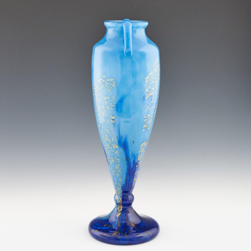 Art Deco Daum Nancy Glass Vase With Gold Foil Inclusions, 1925-30 For Sale