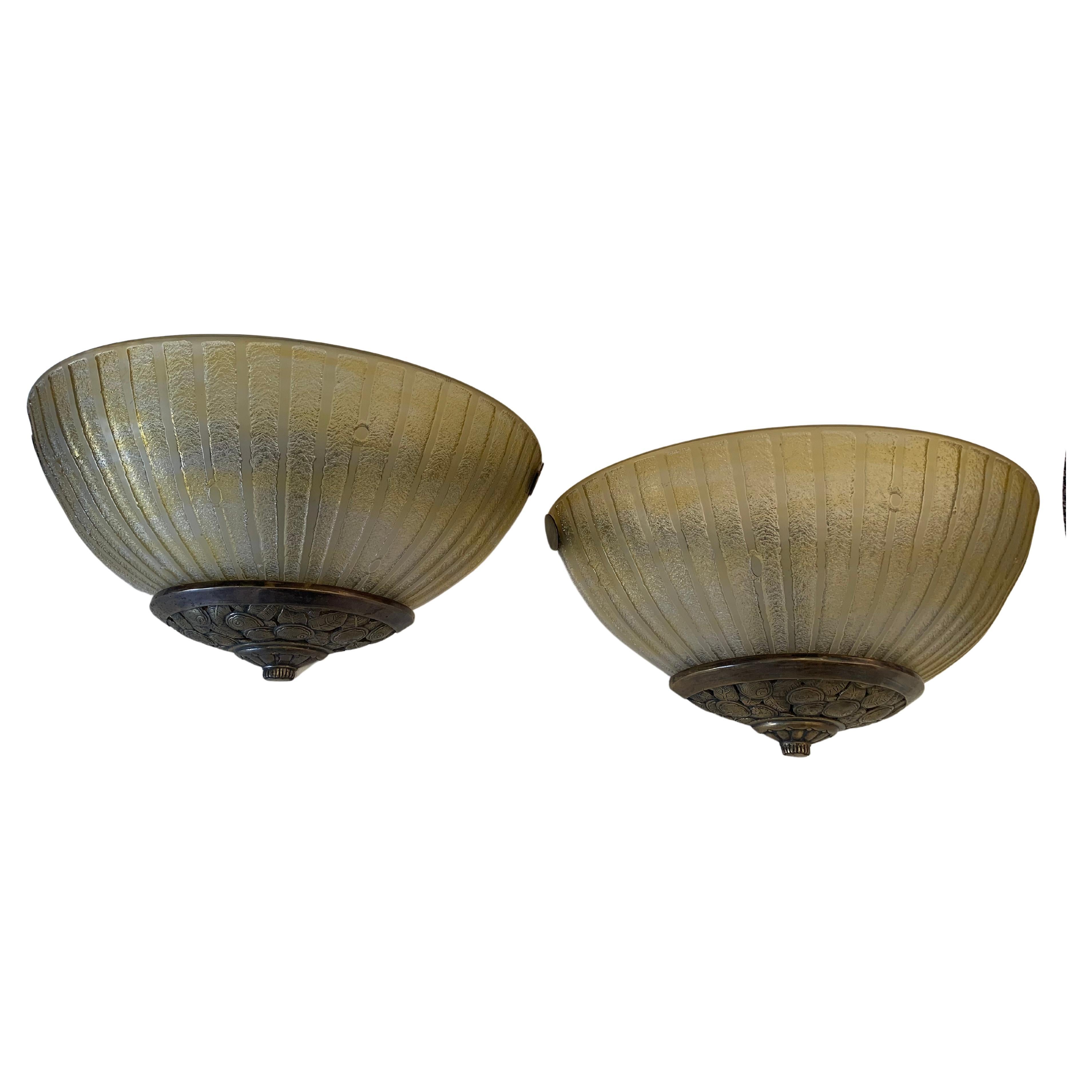 Daum-Nancy Grand Pair of Wall Sconces