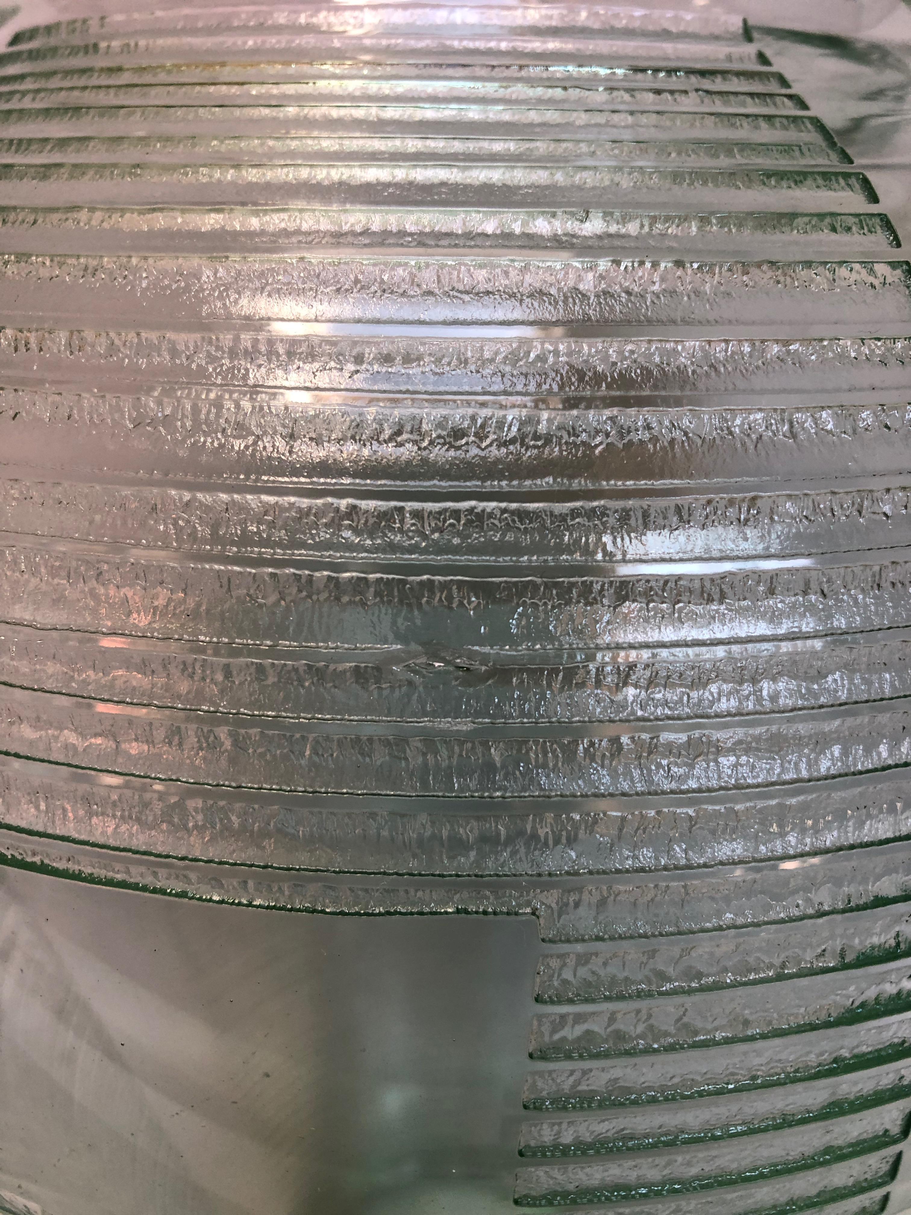 Vase Art Déco vert décoré géométrique Daum Nancy Excellent état - En vente à NANTES, FR