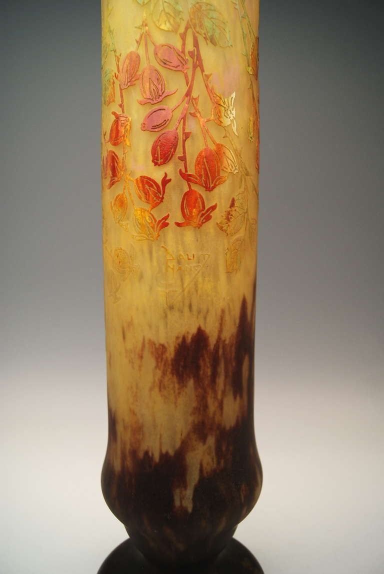 20th Century Daum Nancy Huge Vase Art Nouveau France Lorraine Made in circa 1906 For Sale