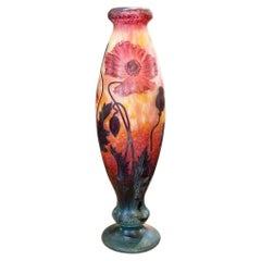 Daum Nancy Important Vase Art Nouveau "Aux Pavots"