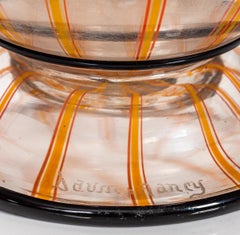 Daum Nancy Internally Decorated Glass Vase, with Applied Decoration France