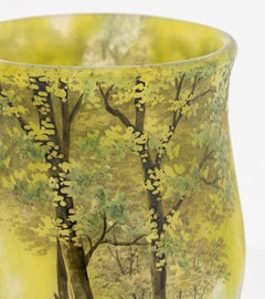 Daum Nancy Landscape Scene Cameo Glass Vase