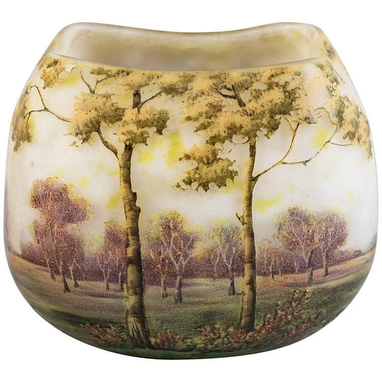 Daum Nancy Landscape Vase, circa 1910 In Good Condition For Sale In New York, NY