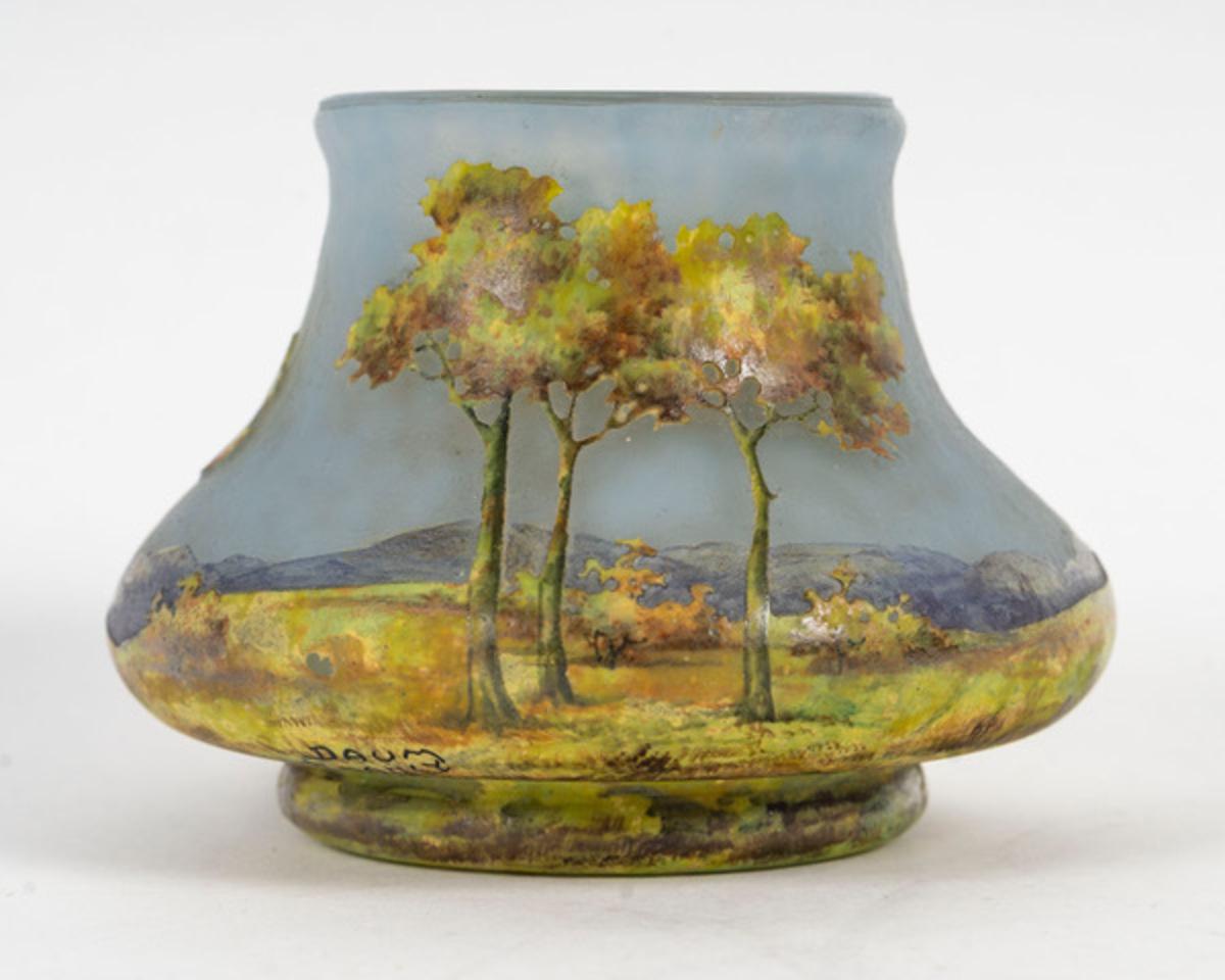 20th Century DAUM Nancy, Landscape Vase For Sale