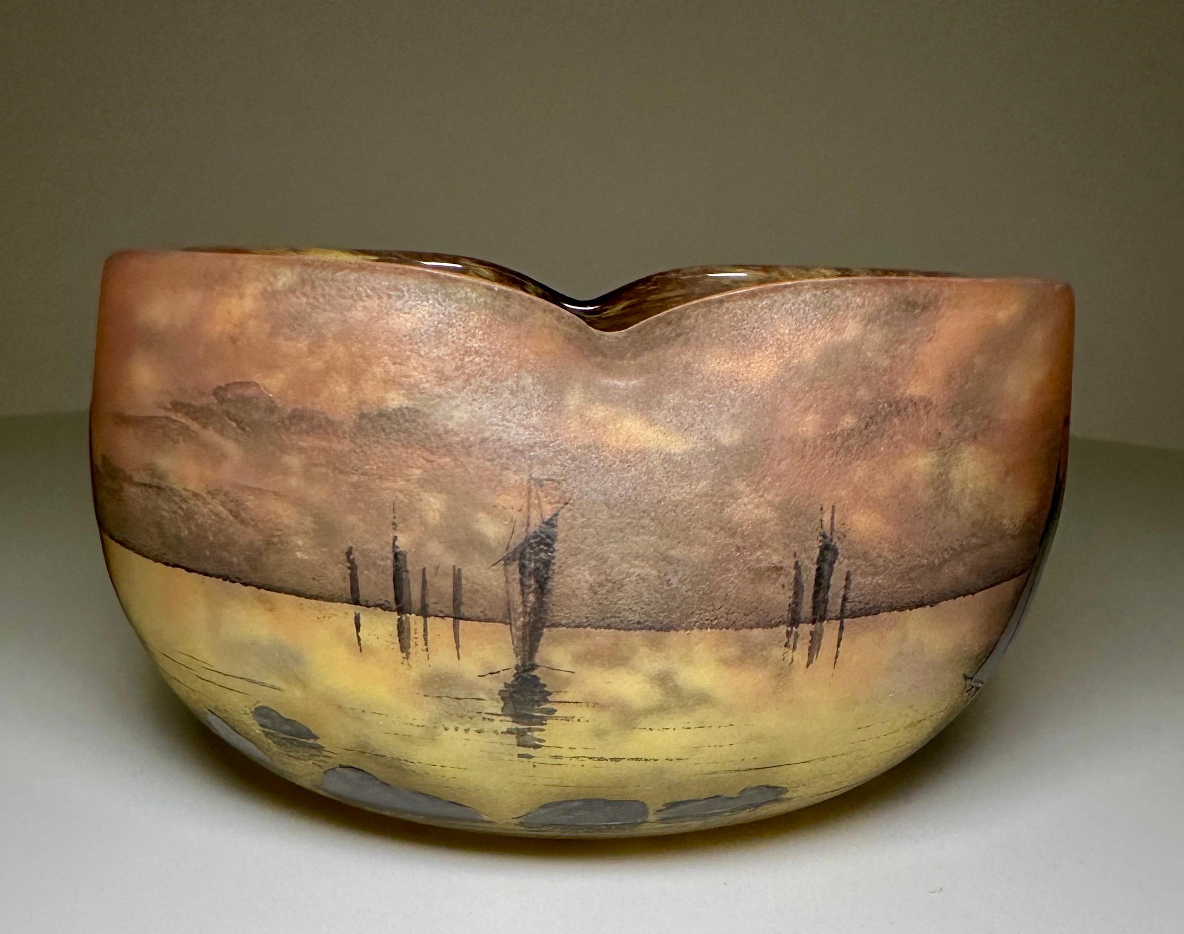 Art Glass Daum Nancy Lobed Bowl, circa 1900 For Sale