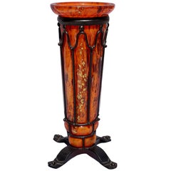 Daum Nancy Louis Majorelle Vase en verre soufflé et en fer
