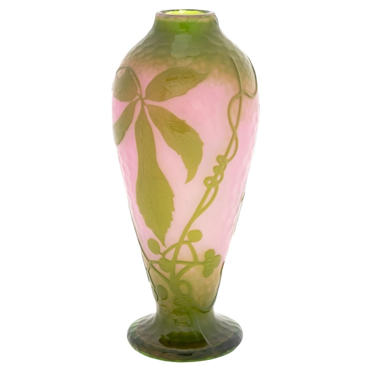 Daum Nancy Martele Ovoid Glass Vase, 1919-1923