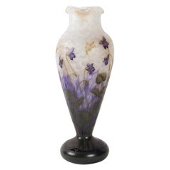 Daum Nancy Monumental "Violets" Cameo Vase