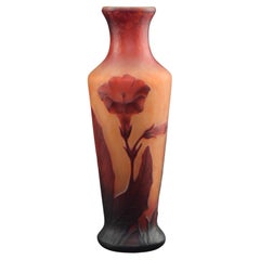 Vaso in vetro cammeo Daum Nancy Nicotiana C1900