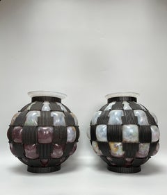 Pareja de jarrones Art Déco Daum Nancy