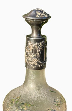 Daum Nancy, Pair of Silver & Crystal Carafes