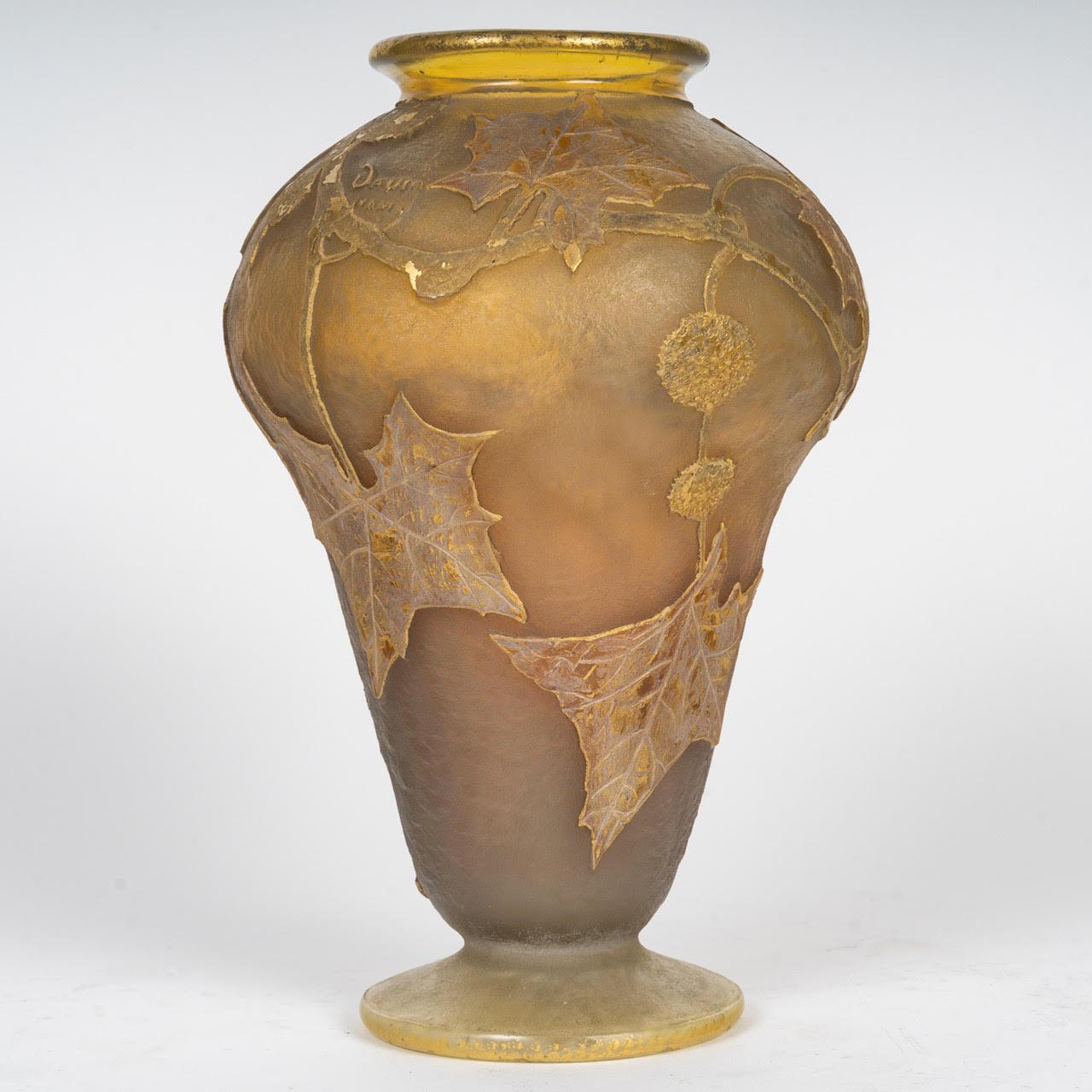 Francese Daum, Vaso di Pâte de Verre di Nancy, Inizio del XX secolo, Art Nouveau. in vendita