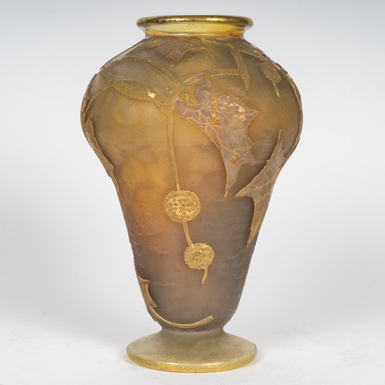 Daum, Vaso di Pâte de Verre di Nancy, Inizio del XX secolo, Art Nouveau. In condizioni buone in vendita a Saint-Ouen, FR