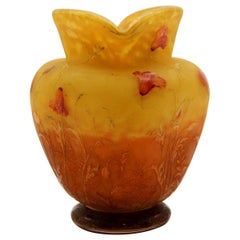 Daum Nancy "Poppies" Cameo Enamelled Vase