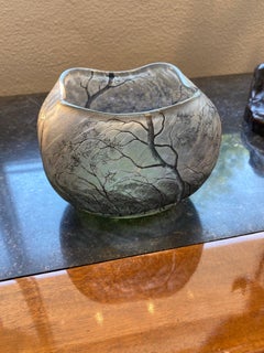Daum Nancy Rain Scene Vase