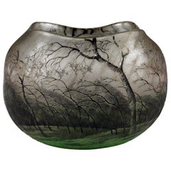 Daum Nancy Rain Scene Vase