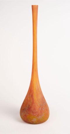 Daum Nancy Soliflore Elongated Glass Vase.