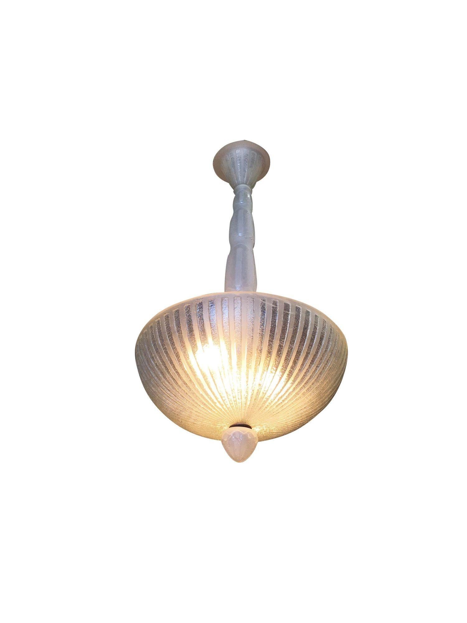 Lampadario Art Deco Daum stile Nancy in vetro smerigliato in vendita 1