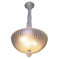 Daum Nancy Style Frosted Glass Art Deco Chandelier
