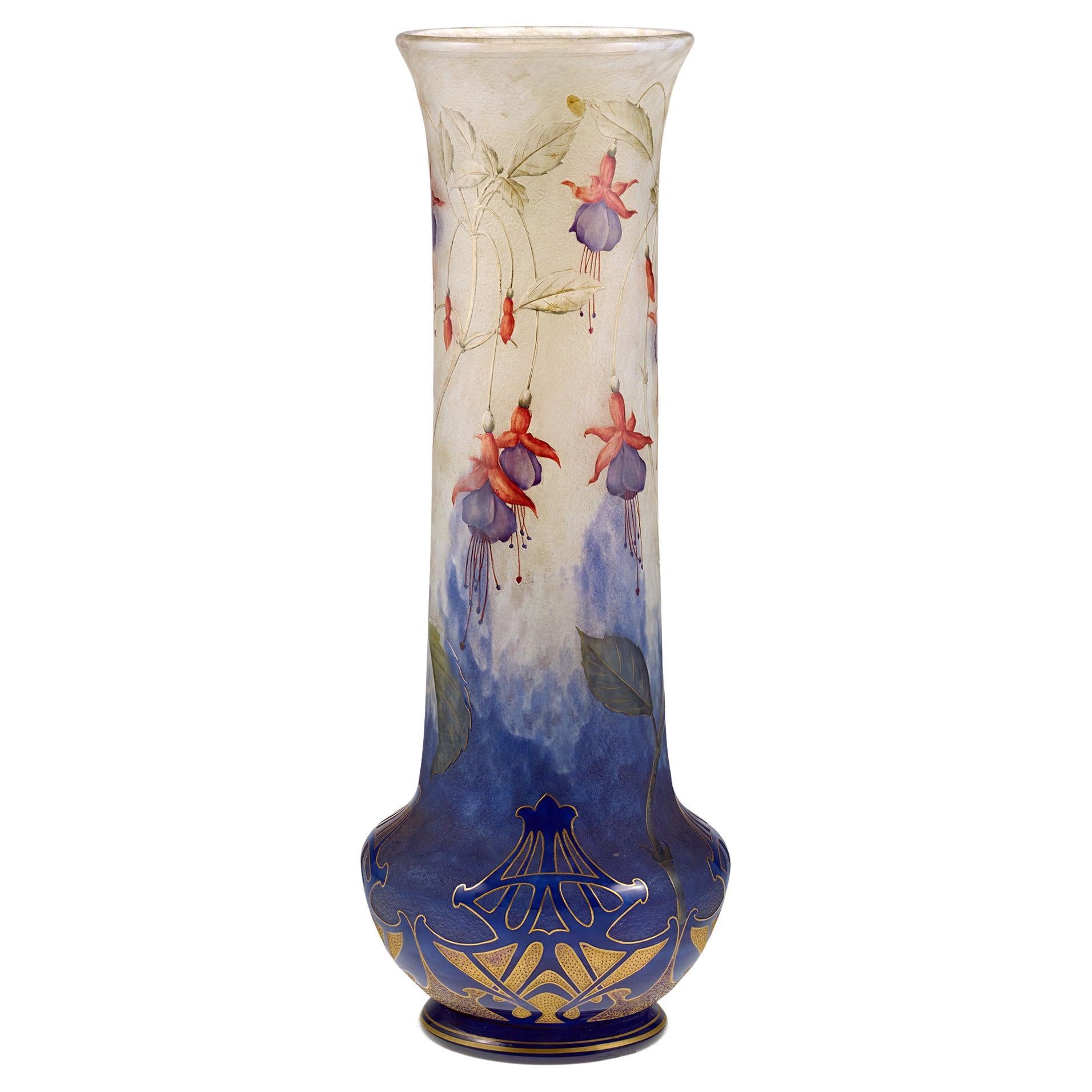 Daum Nancy Tall Fuchsia Vase