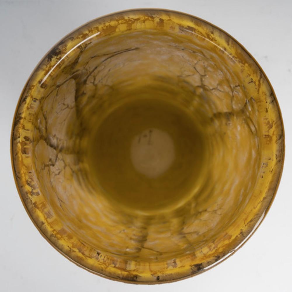 Glass Daum Nancy: “Trees Under the Snow” vase For Sale