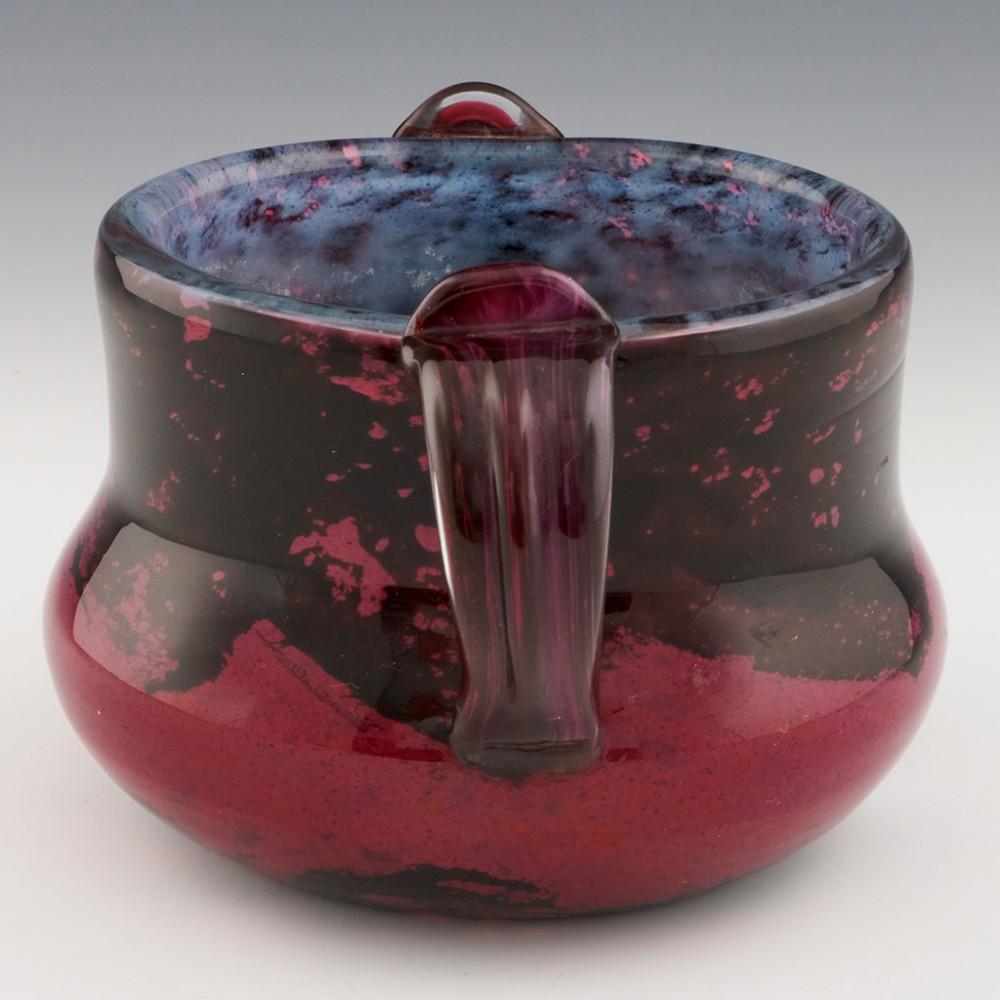 Daum Nancy Twin Handled Cherry and Plum Glass Bowl, 1925-1930 In Excellent Condition In Forest Row, East Sussex