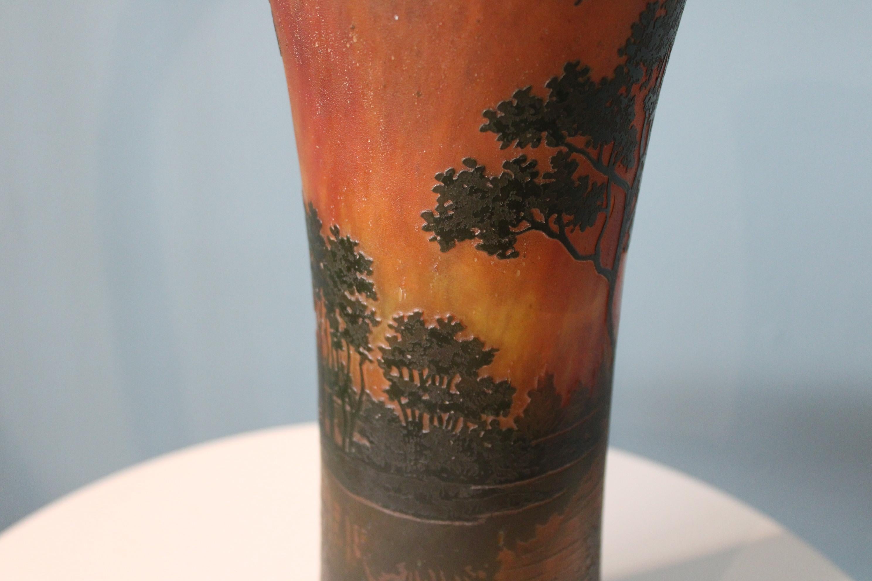 21 cm Vers 1910 Daum Daum Nancy Grand vase Soliflore H.40 cm Diam 
