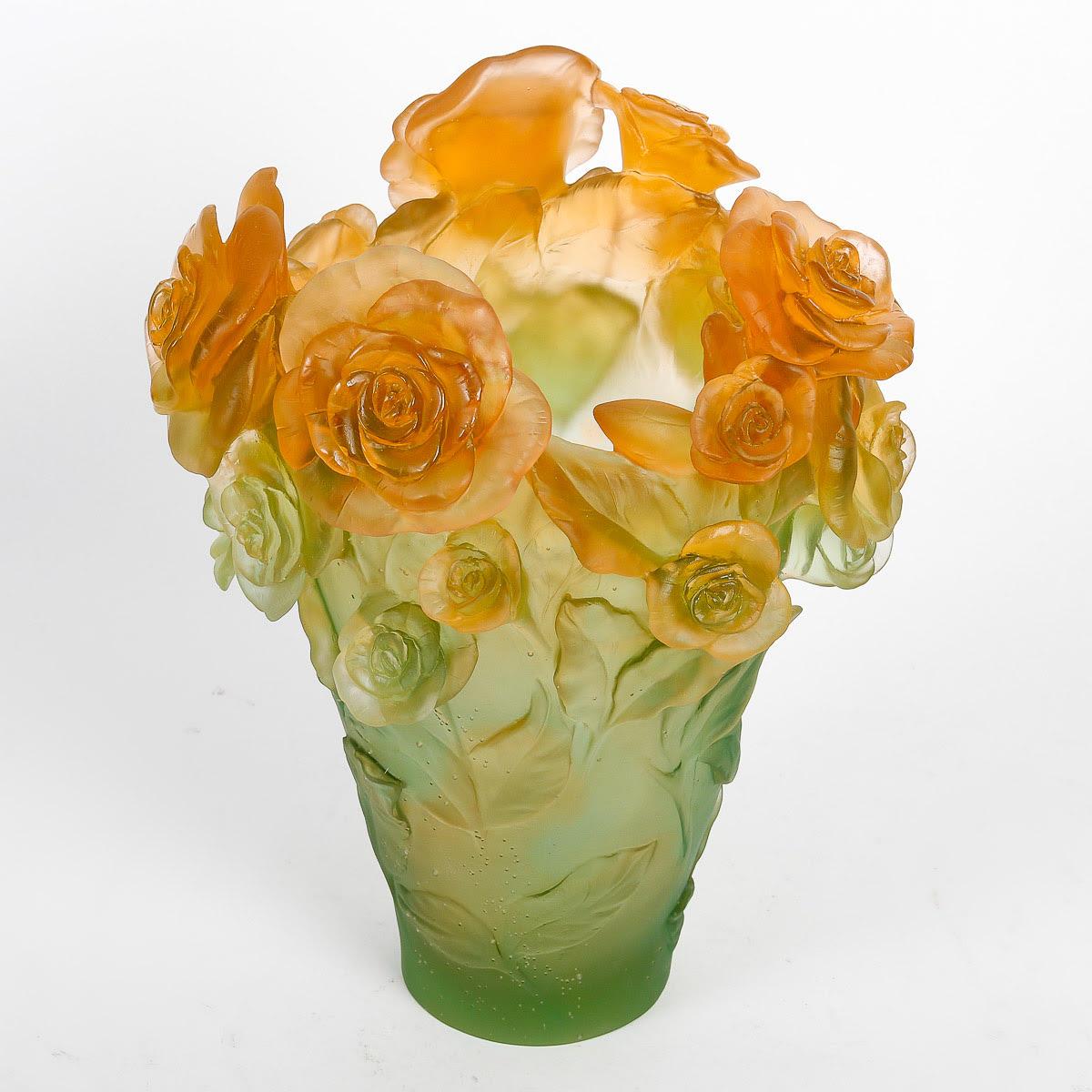 French Daum Nancy Vase in Glass Paste, XXth Century. For Sale