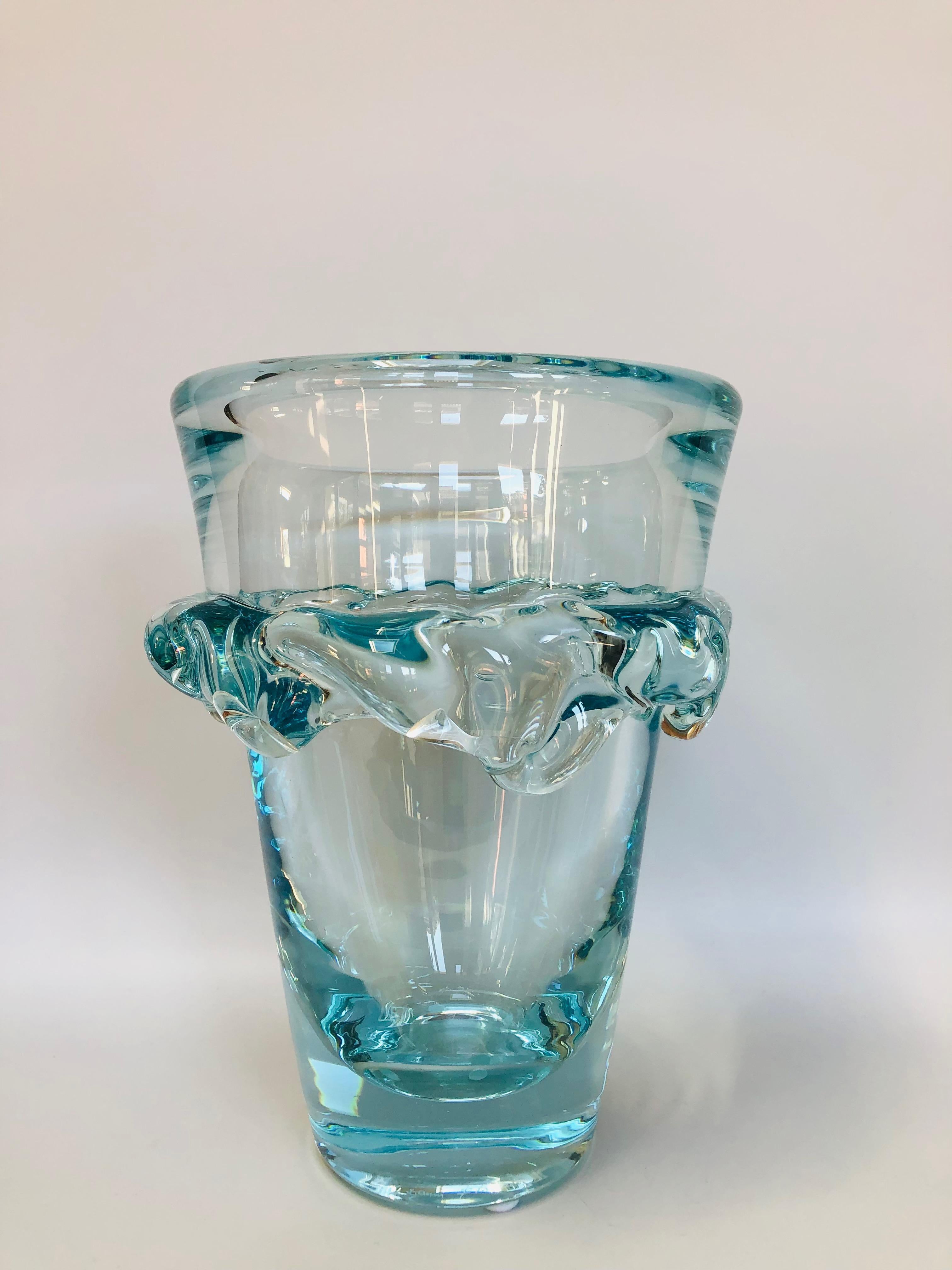 Art Deco Daum Nancy Vase Years 50/60 with Application For Sale