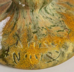 Daum Nancy Wheel-Carved Cameo Glass Vase with Applied Flowers