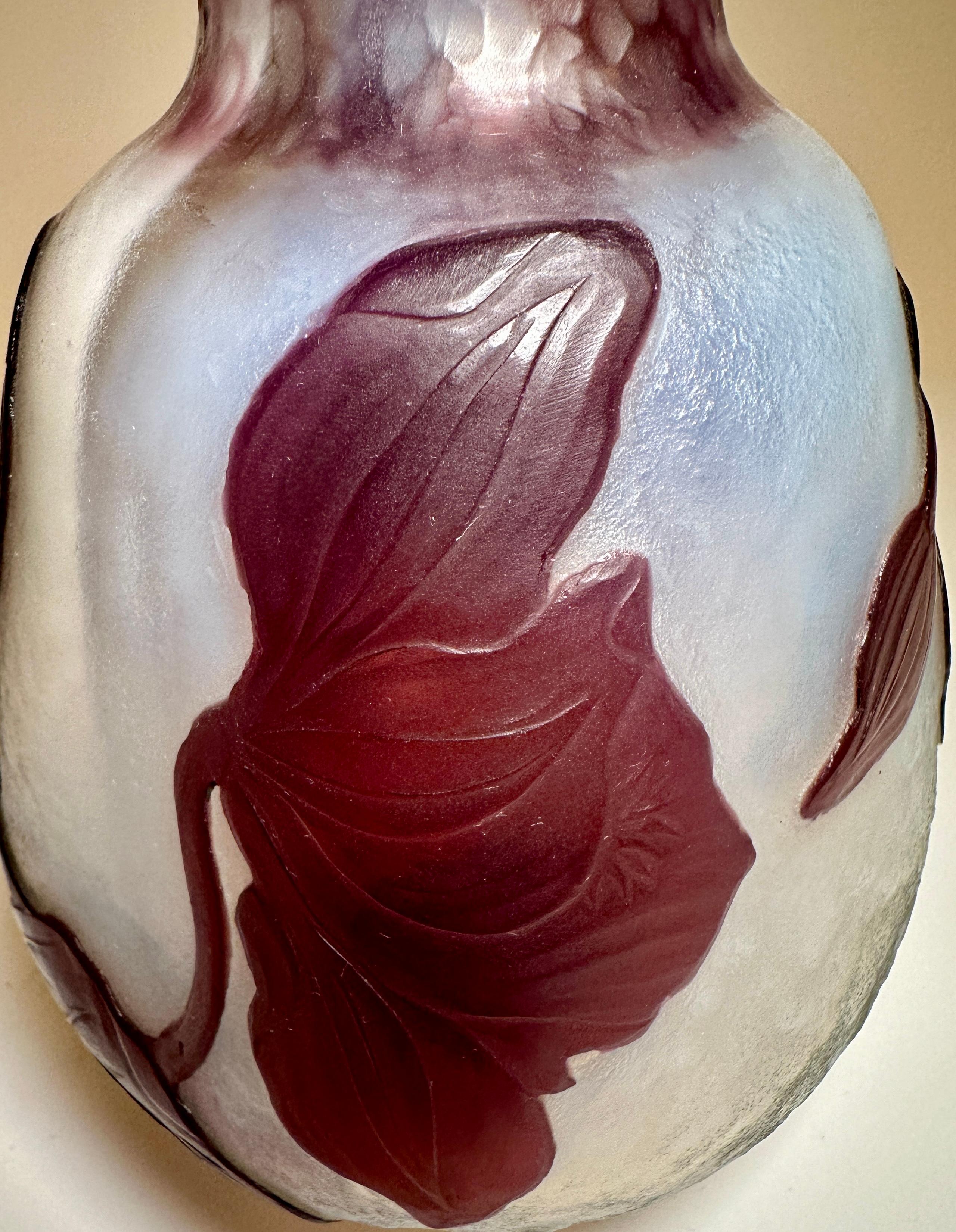 Daum Nancy Wheel Carved Vase, circa 1900 For Sale 2