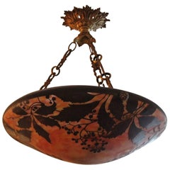 Daum Nancy Wilder Wein Chandelier Signed, circa 1910