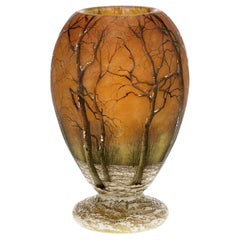 Daum Nancy Winter Landscape Vase