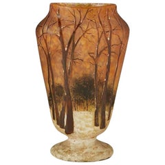 Daum, Nancy 'Winter Scene' Glass Vase