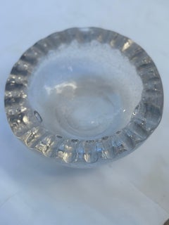 Daum Nancy with Croix de Lorraine bubble glass bowl / ashtray France signed