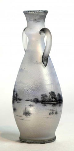 Daum Opalescent Dutch Landscape Vase