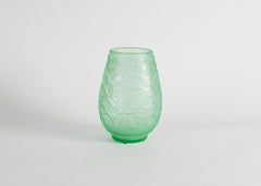 Daum, Incised Art Deco Glass Vases, France, Early 20th Century