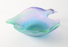 Daum Pate de Verre Bird of Paradise Jewels Bowl.  Rare. Limited Edition, 41/50