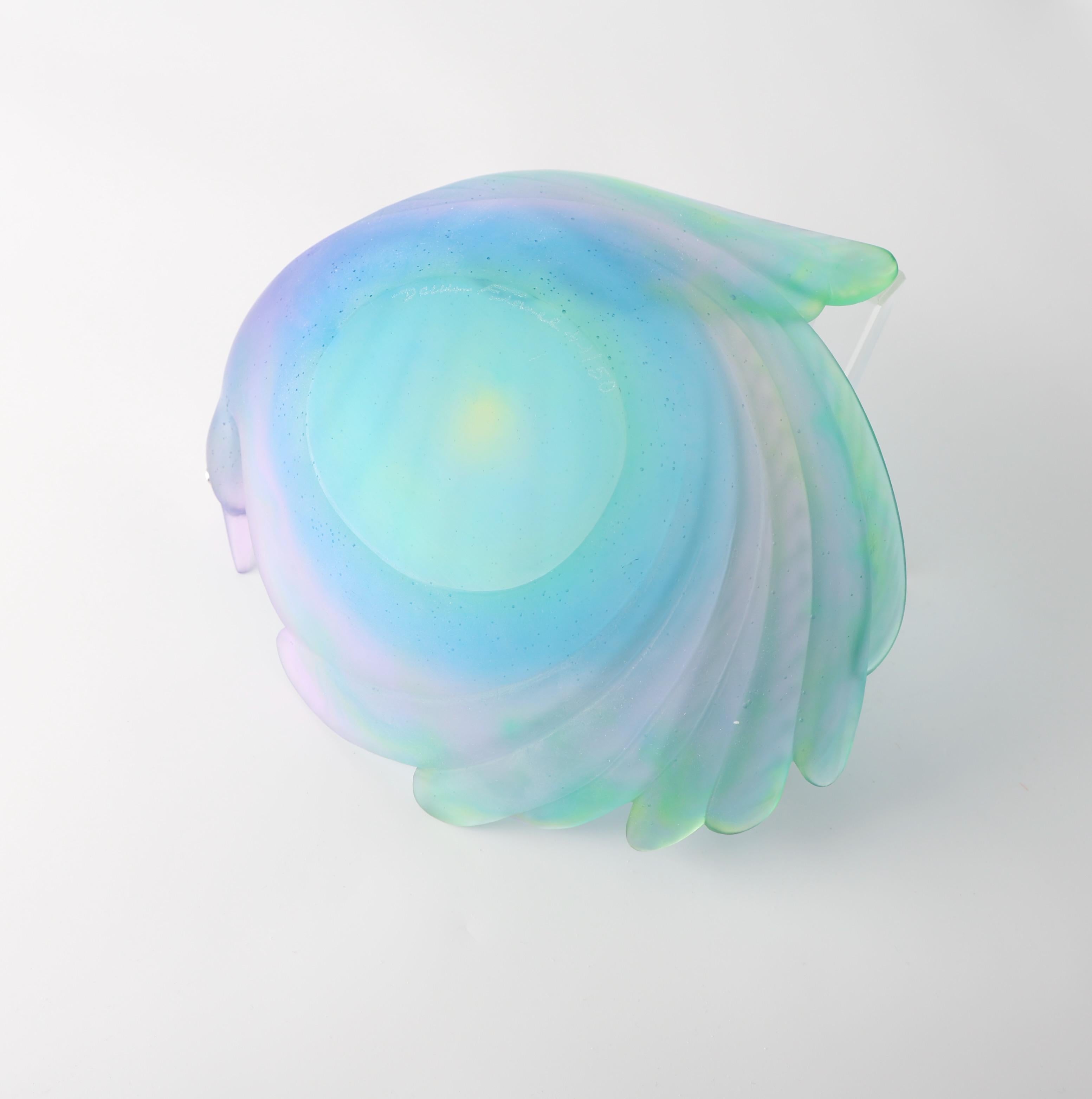Vetro Ciotola Jewell Daum Pate de Verre Bird of Paradise.  Raro. Edizione limitata, 41/50 in vendita