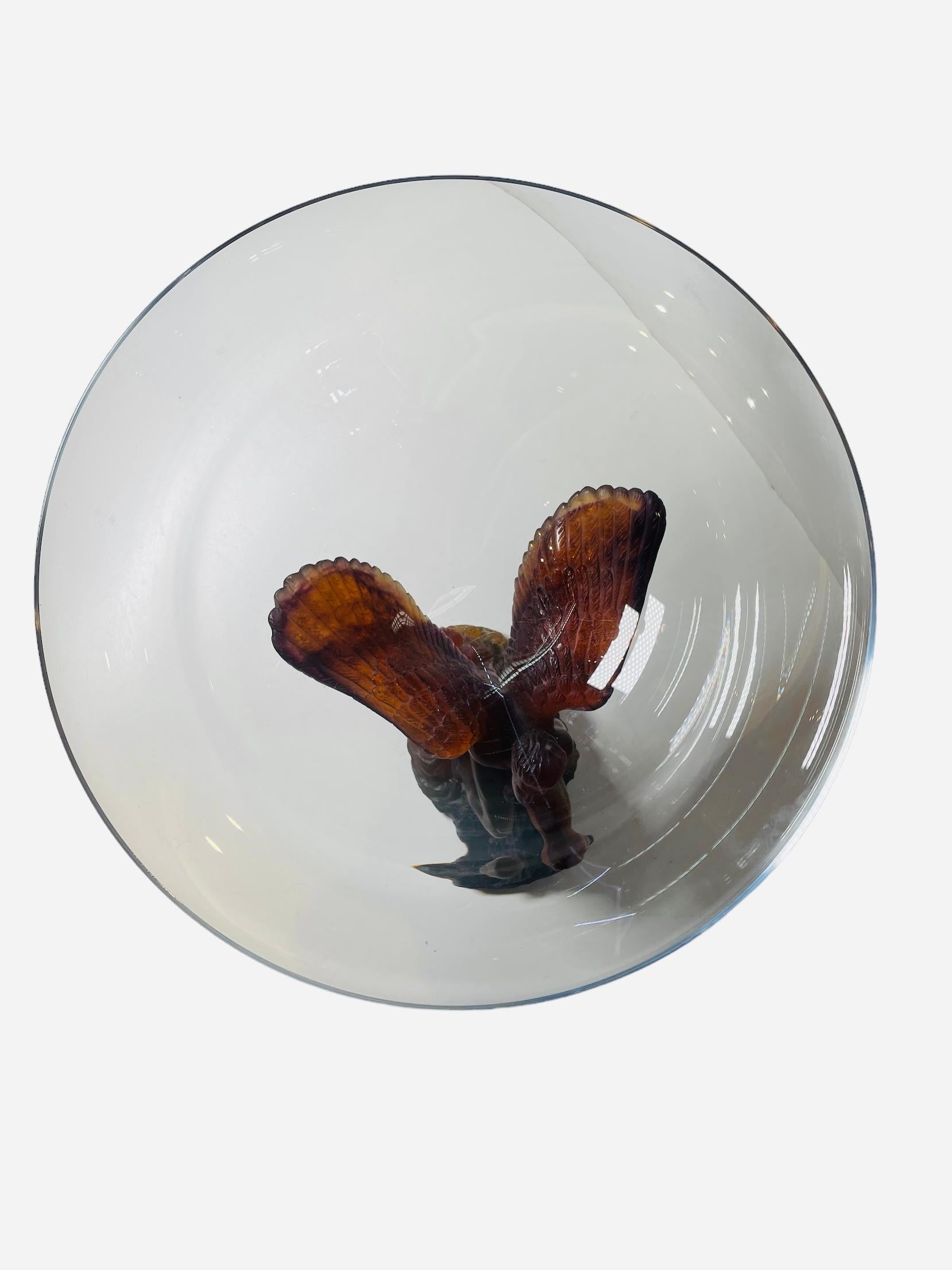 Compotier/bol d'ange sculpté en cristal Pate de Verre de Daum en vente 2