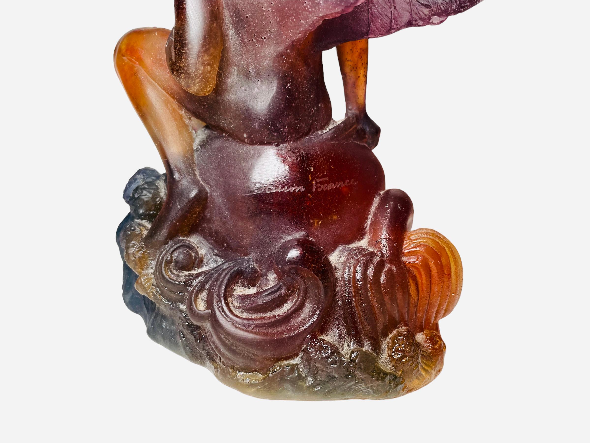 Daum Pate de Verre Crystal Angel Sculpture Compote/Bowl For Sale 5