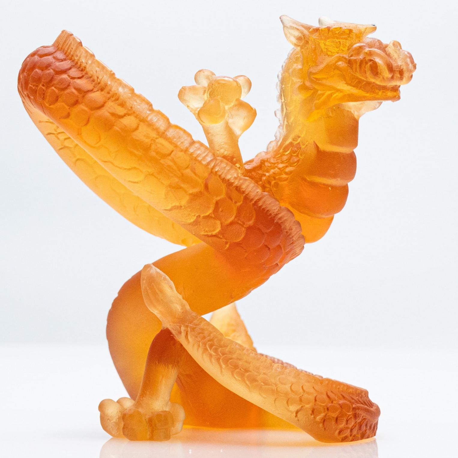 Daum Pâte de Verre Dragon, Honey Brown, France, 1990 en vente 3