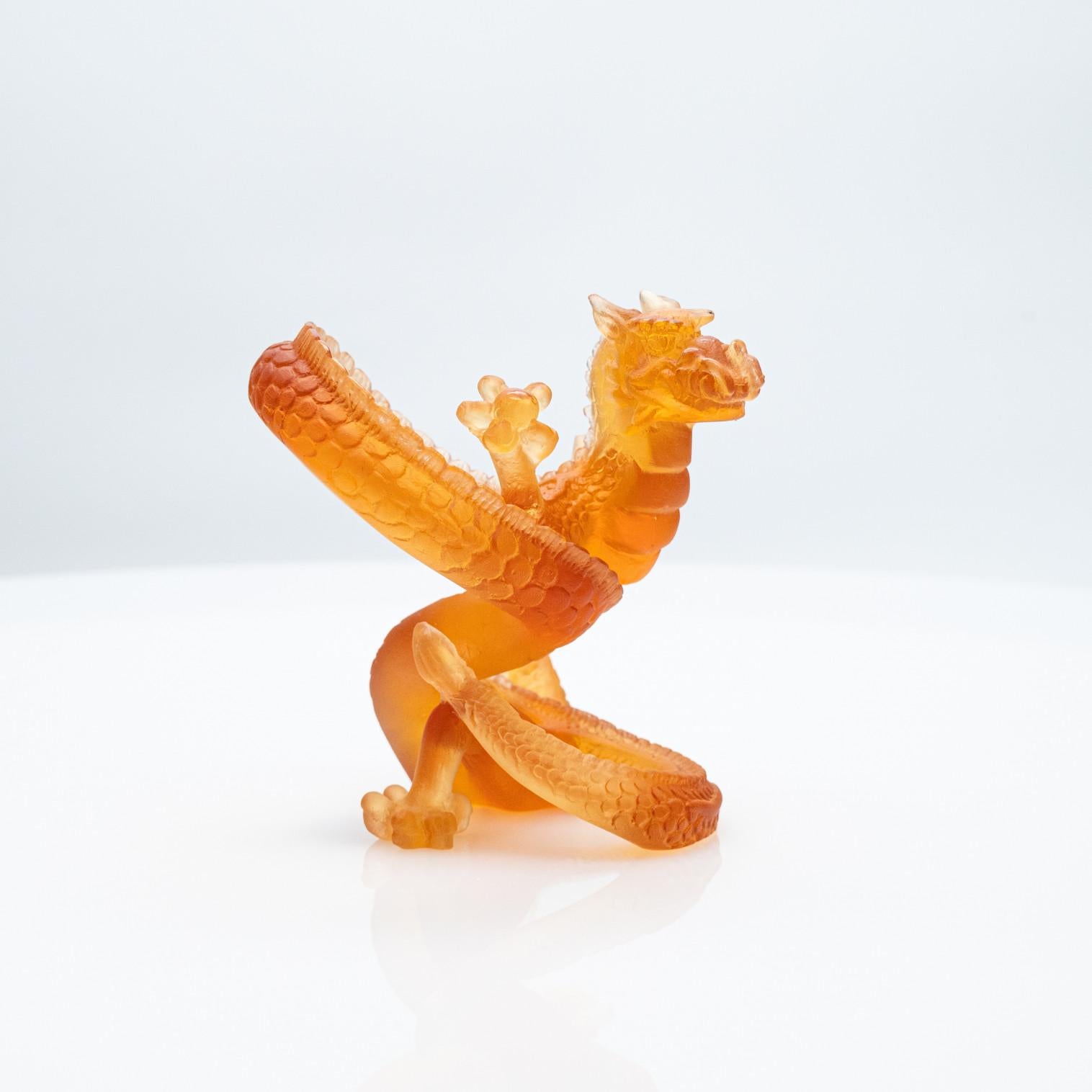 Daum Pâte de Verre Dragón, Marrón Miel, Francia, 1990 en venta 4