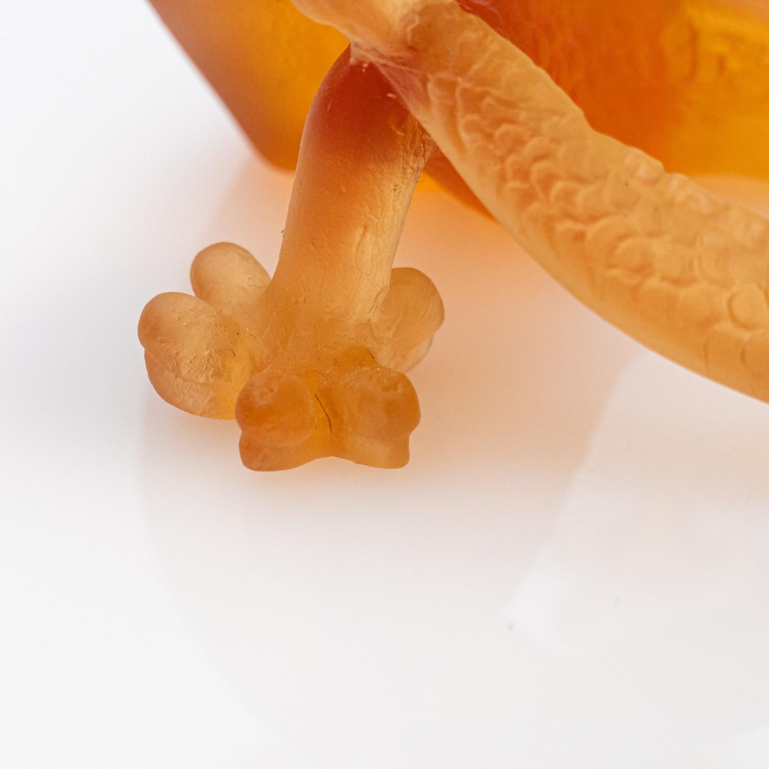 Daum Pâte de Verre Dragón, Marrón Miel, Francia, 1990 Francés en venta