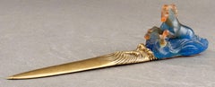 Daum Pate de Verre & Gilt Bronze Letter Opener