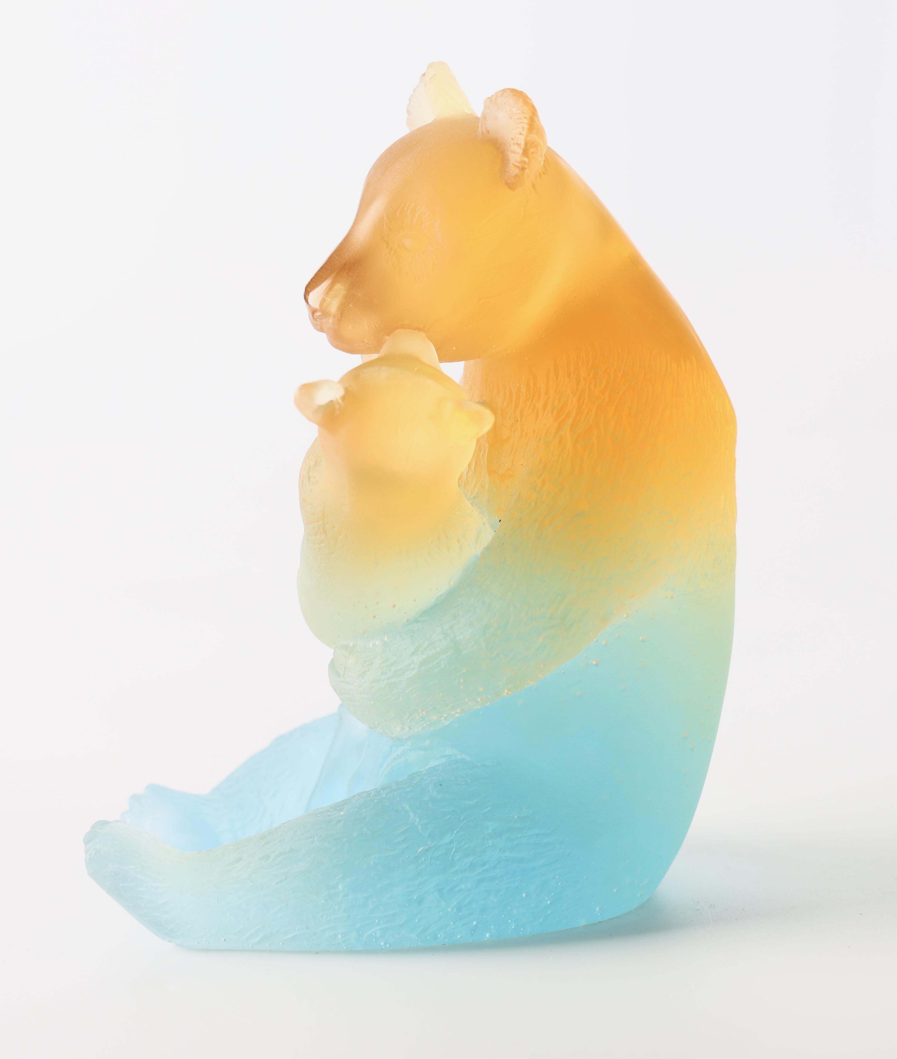Altro Daum Pate de Verre Pandas Love, Firmato Daum, Francia Numero 230 in vendita