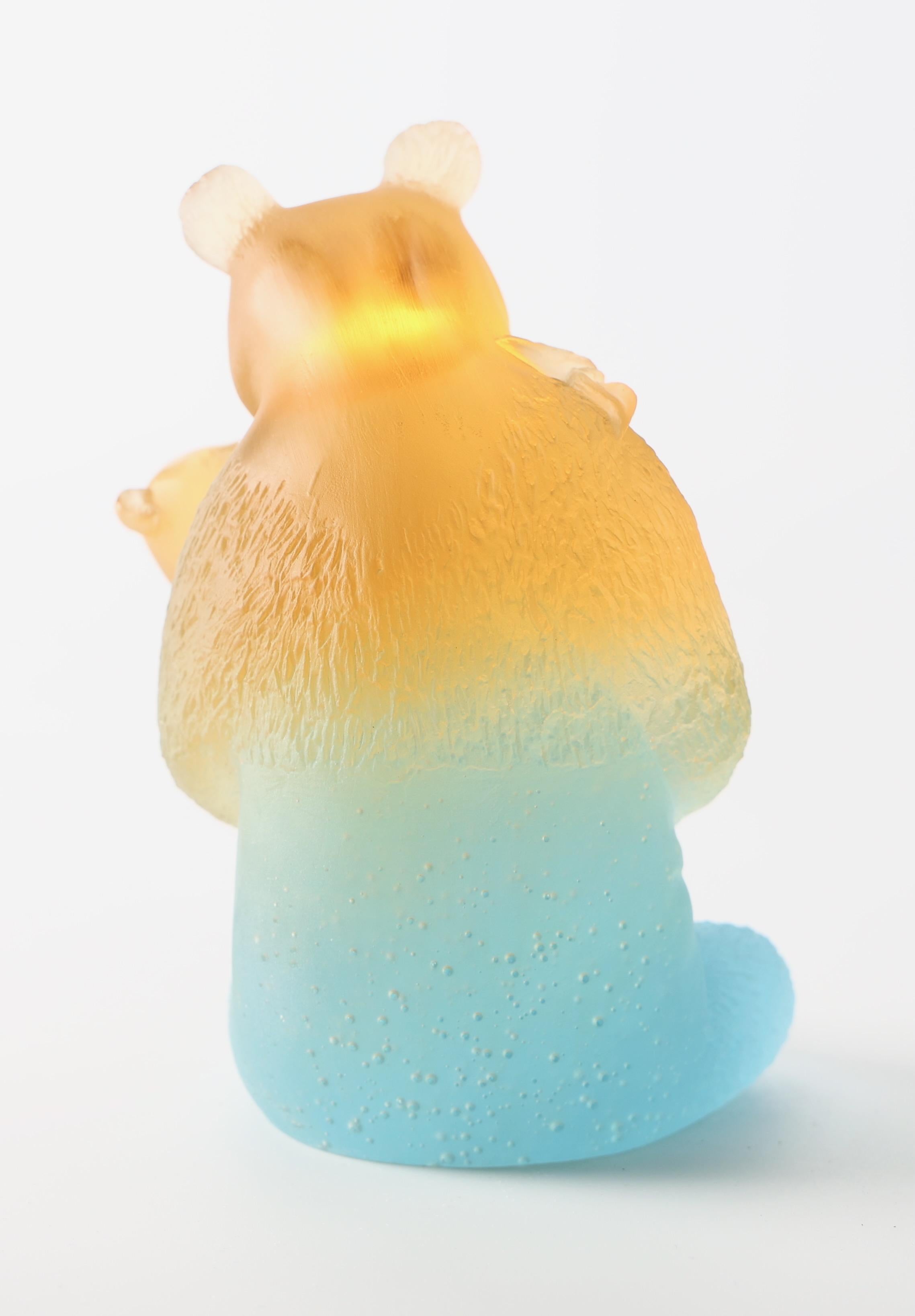 XXI secolo e contemporaneo Daum Pate de Verre Pandas Love, Firmato Daum, Francia Numero 230 in vendita
